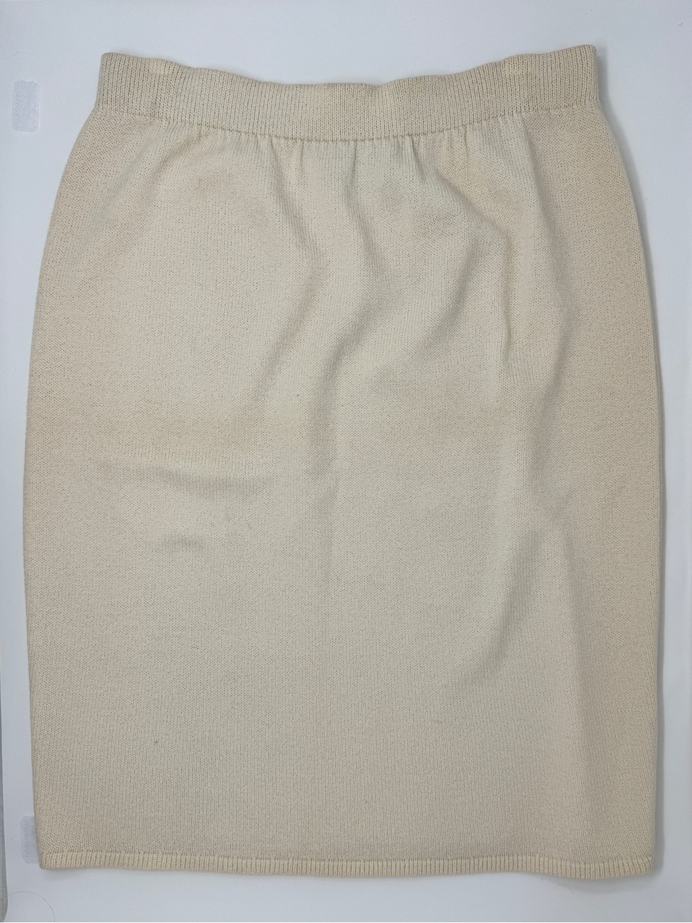 St. John Cream Knit Pencil Skirt